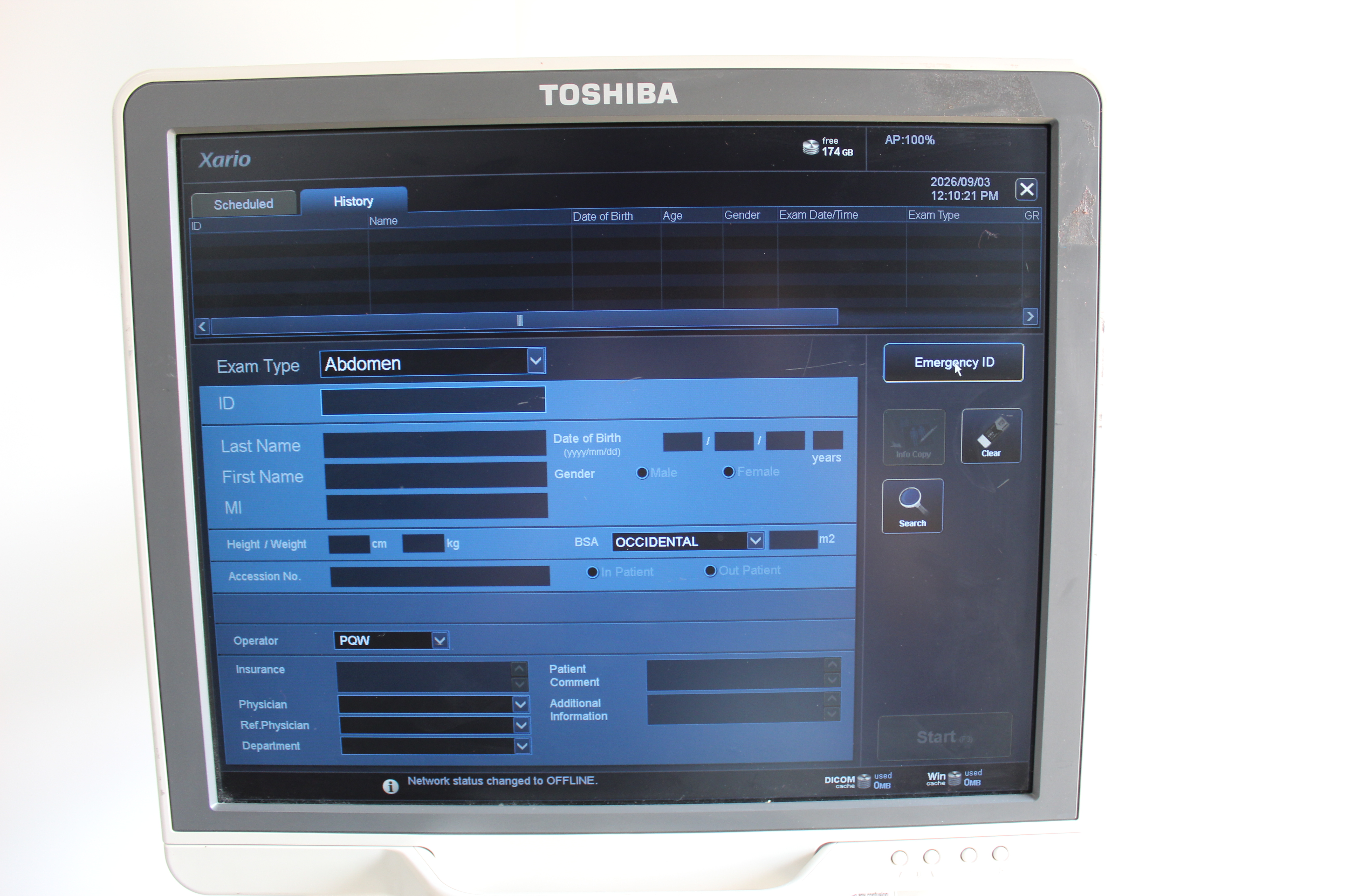 Used Toshiba Xario 200 Ultrasound TUS-X200 w/ 6S3 + 18L7 Probes
