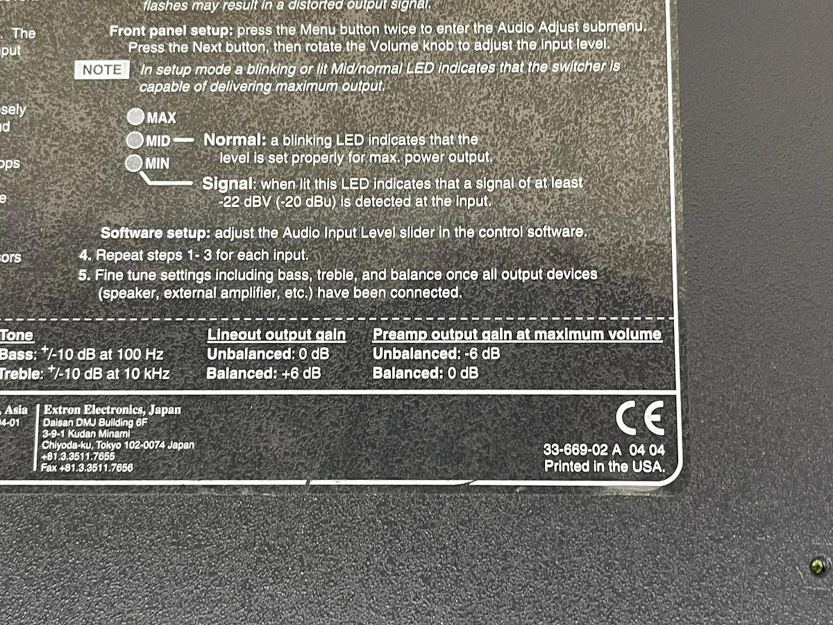 Used Extron System 5 IP Switcher with Front Panel Control