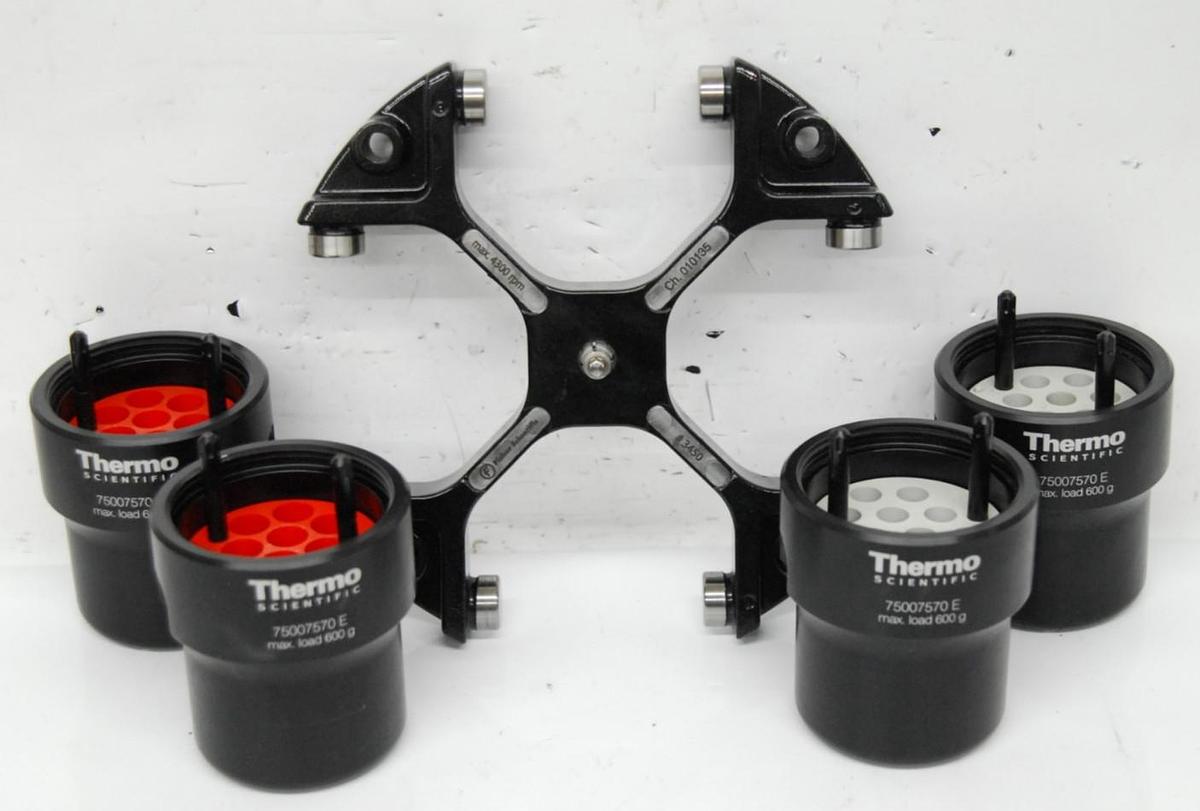 Used Fisher Scientific 3450 Rotor W/ 4x Thermo 75007570 E Buckets (accuSpin 1R)