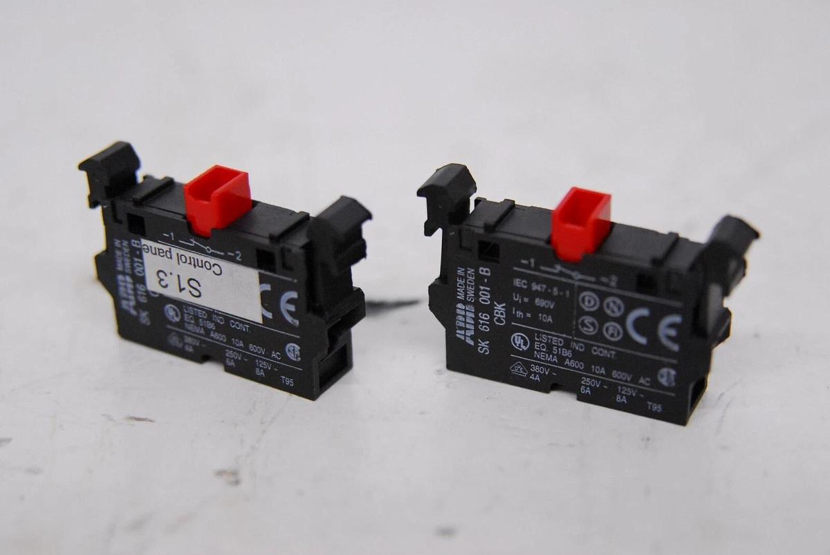 Used ABB SK 616 001-B Contact Block - Lot of 2