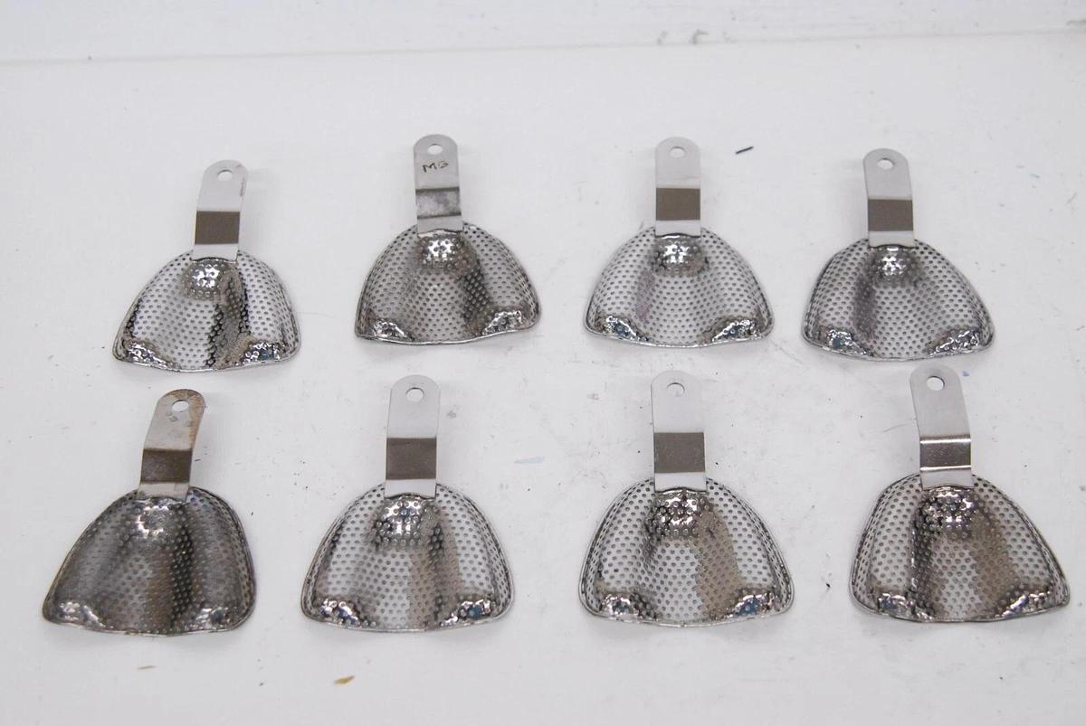 Used CG COE 62 260621 Metal Impression Tray #62 Individual Uppers (Large) - Lot of 8