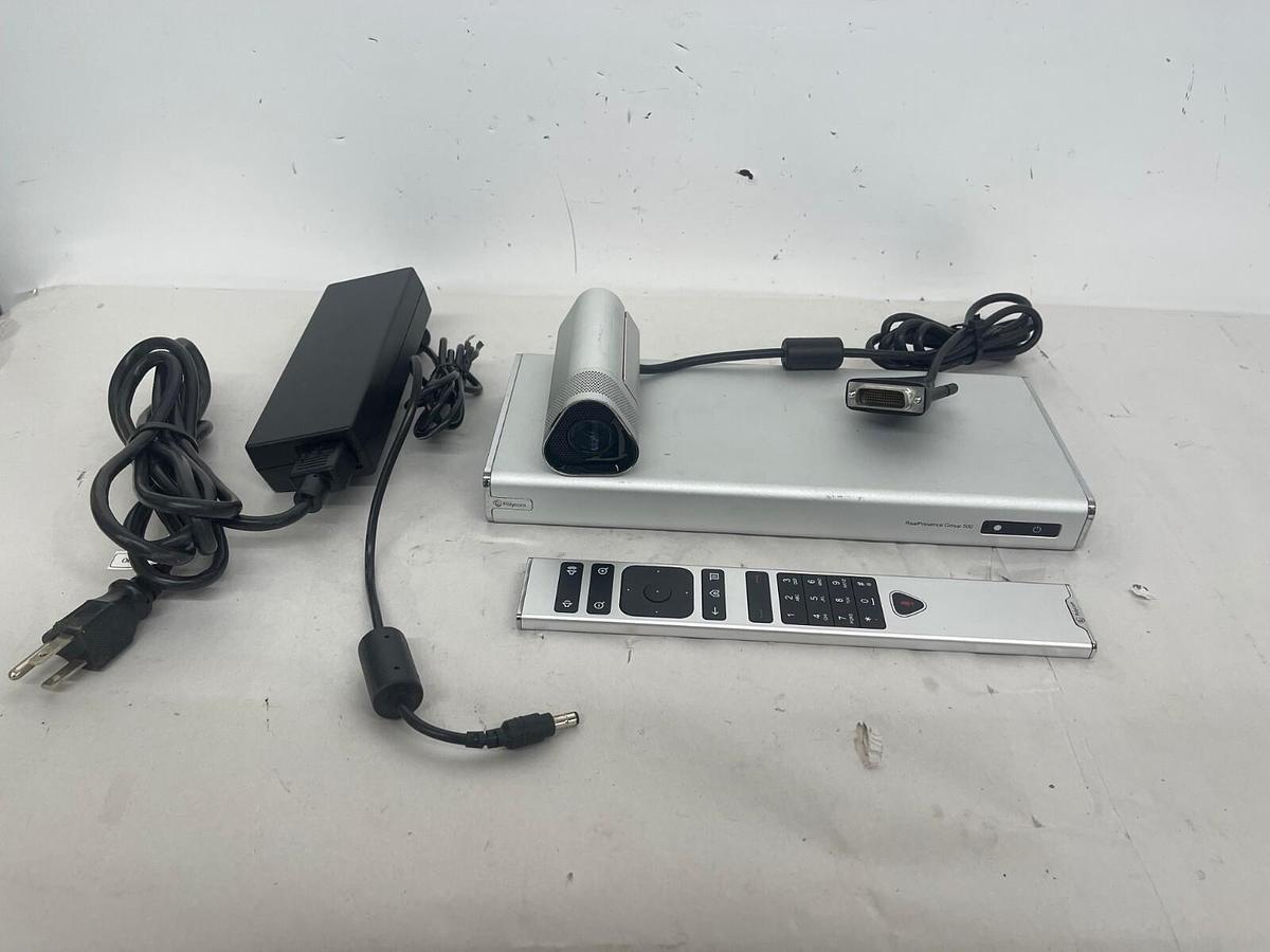 Used Polycom 2201-61078-001  RealPresence Group 500 W/ Camera, Remote, Power Adapter