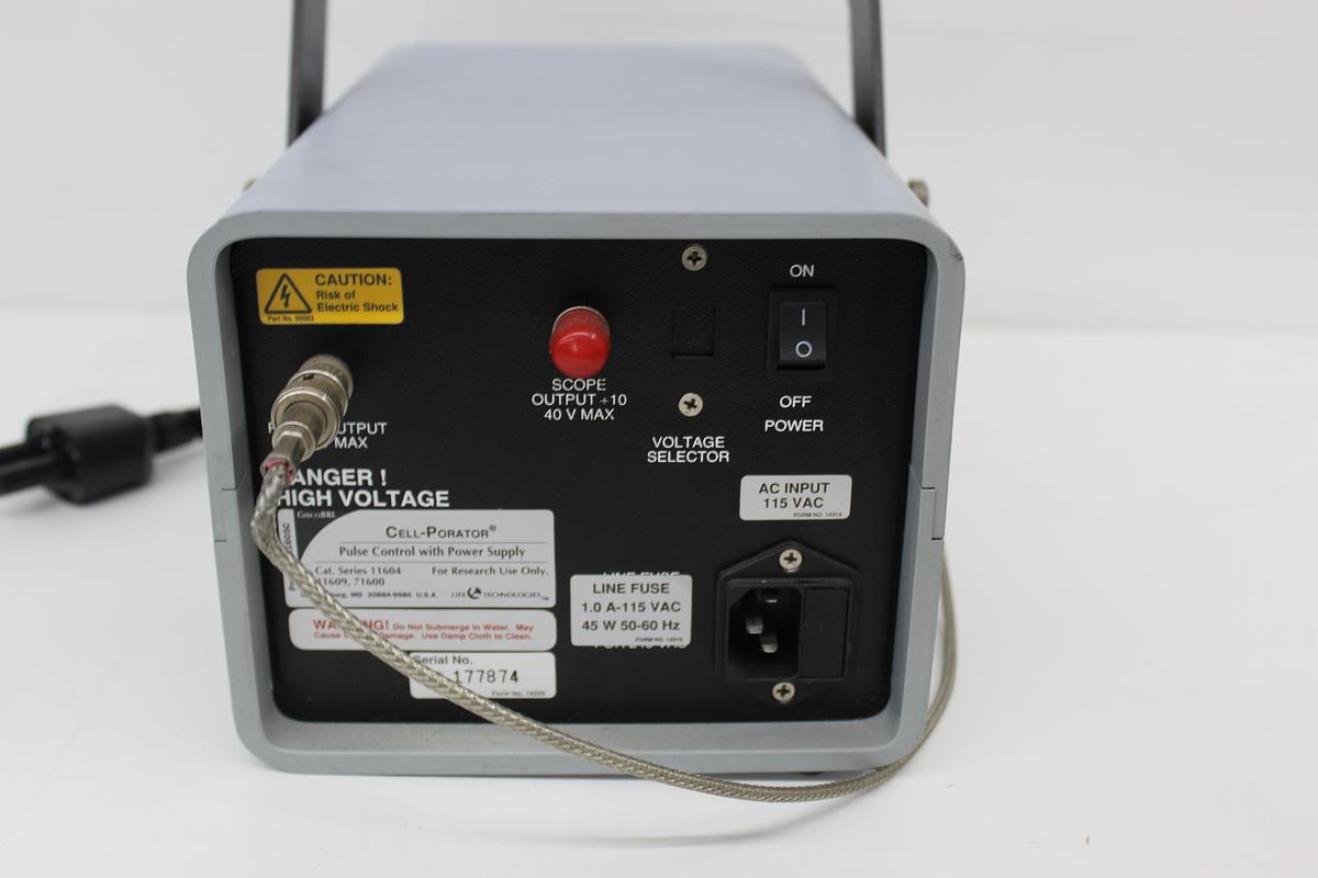 Used Gibco BRL Life Technologies Cell-Porator 11604 Pulse Control w/ Power Supply