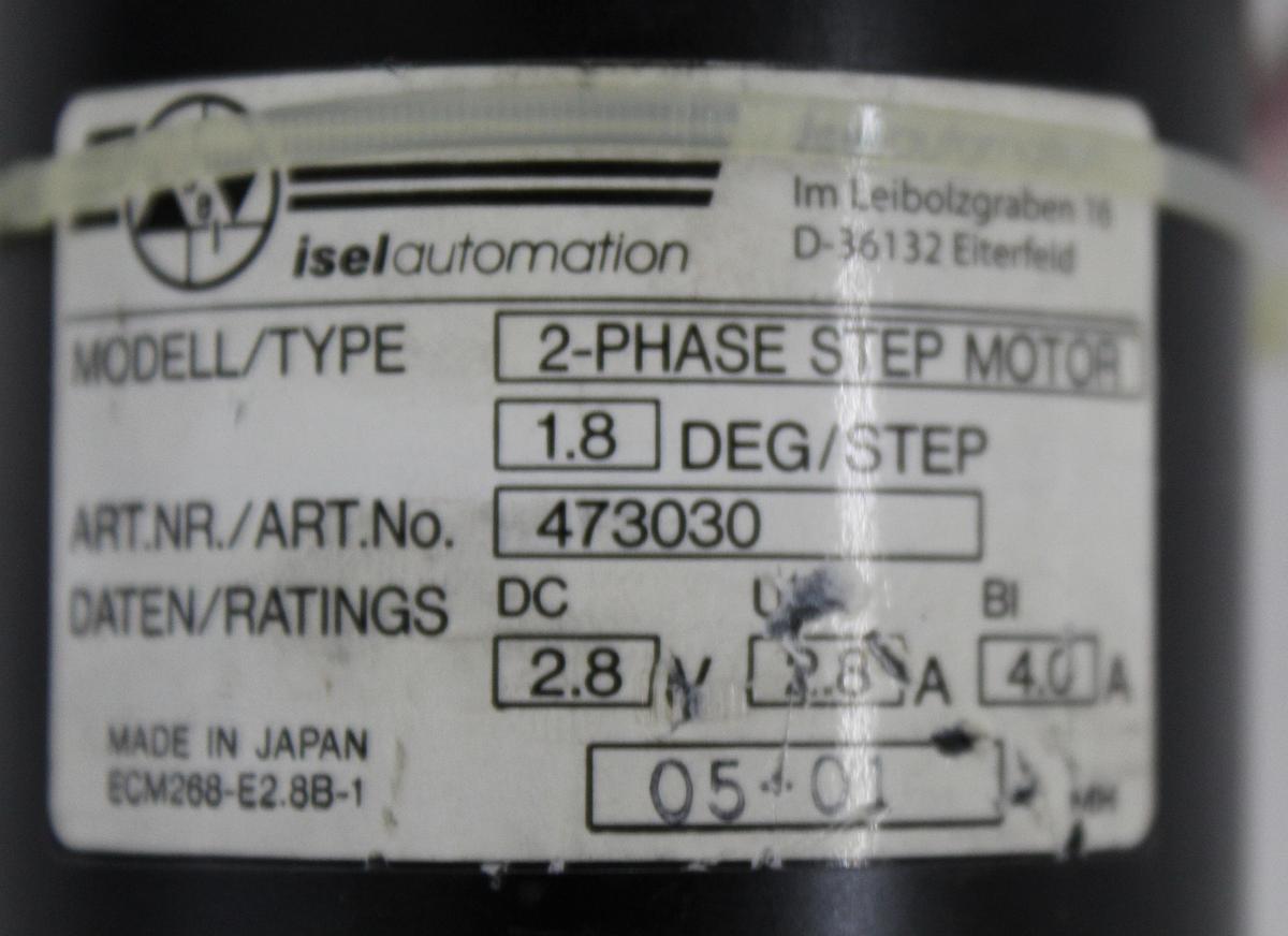 Used Isel Automation 473030 2-Phase Stepping Motor 2.8V 2.8A 1.8 Step Degree