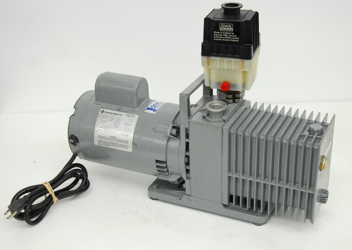 Used Alcatel 2008A Dual-Stage Rotary Vane Vacuum Pump W/ Oil Mist Filter EMF10