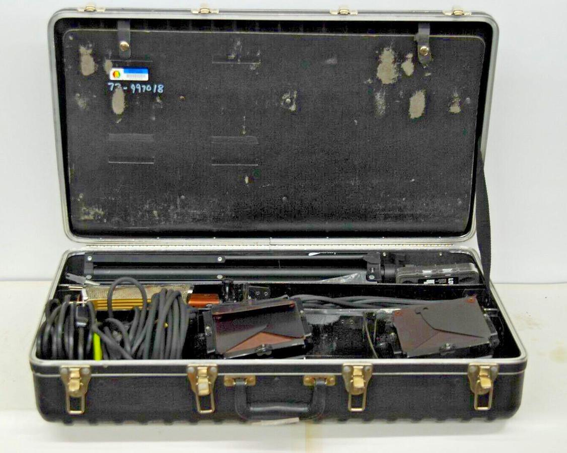 Used 2 Lowel OMNI and 1 Lowel TOTA Lights W/ Hard Case,  Stands, Power Cords and More