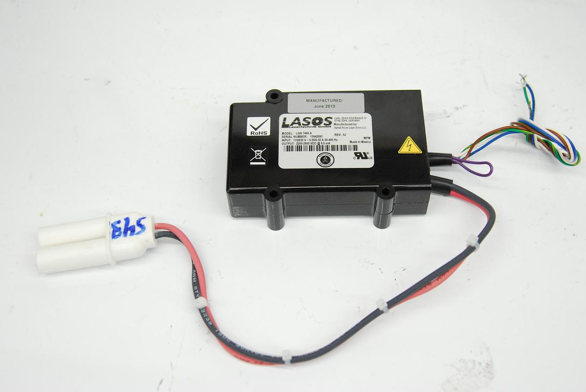 Used Lasos LGK 7786 P He-Ne 543nm Laser Tube Head (Green) w/ LGN 7460 A Power Supply