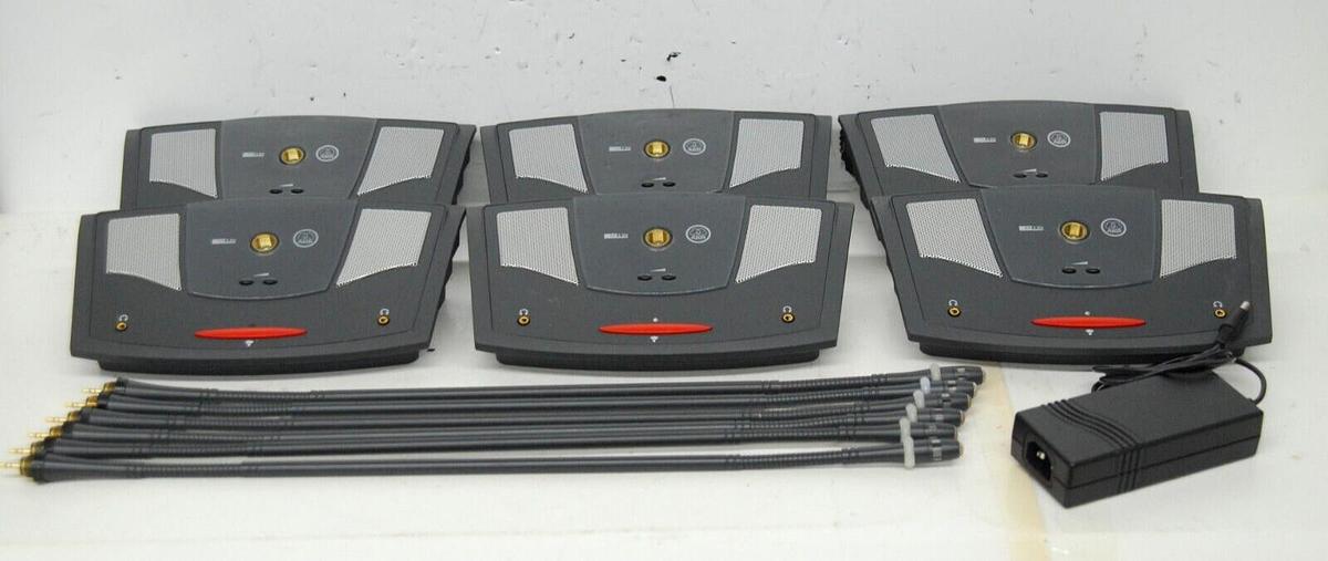 Used AKG CS5 DU Conference Delegate Base Unit W/ Microphone, 1x AC Adapter - Lot of 6
