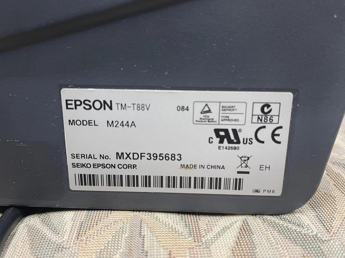 Used Epson TM-T88V Receipt Printer W/ Power Adapter