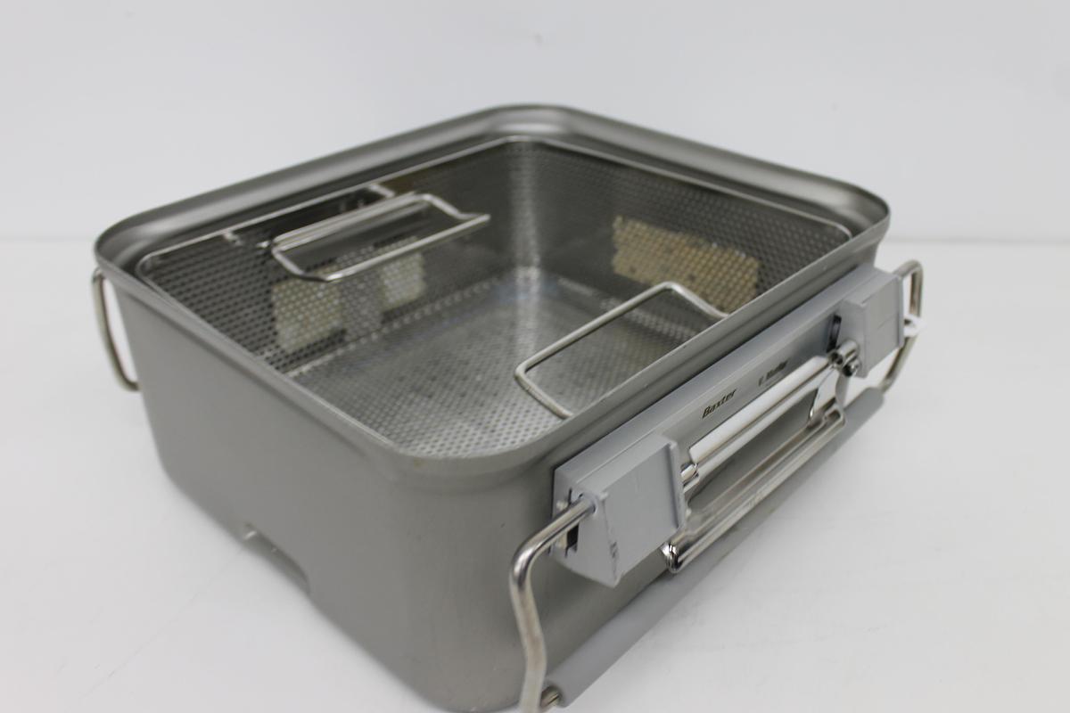 Used V. Mueller Genesis CD1-5B Sterilization Container 12x11x6 W/ Filter Holders, Basket