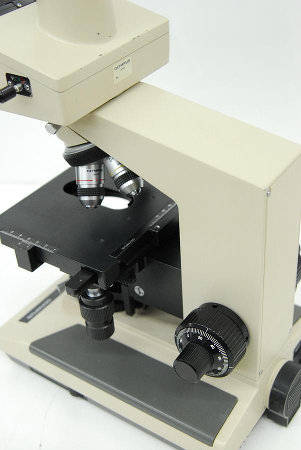 Used Olympus BH-2 BHTU Trinocular Microscope W/ DPlan 4/10/20/40 Objectives