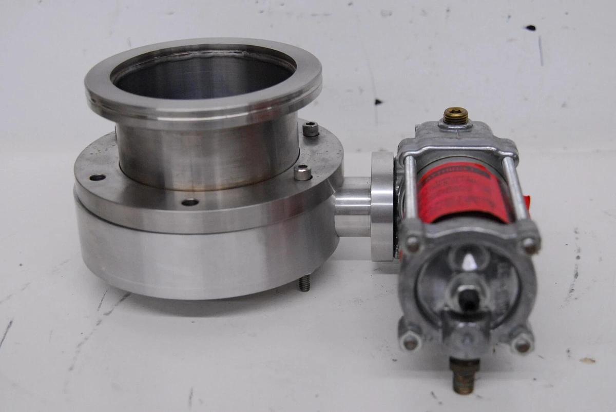 Used Key QBV-40-P-AL Pneumatic Butterfly Valve W/ Rota-CYL ADL2.0X100-1-0 Actuator