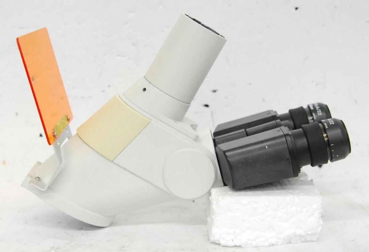 Used Nikon TS100 Trinocular Head W/ V-T Camera Adapter, 2x C-W 10XA/22 Eyepieces