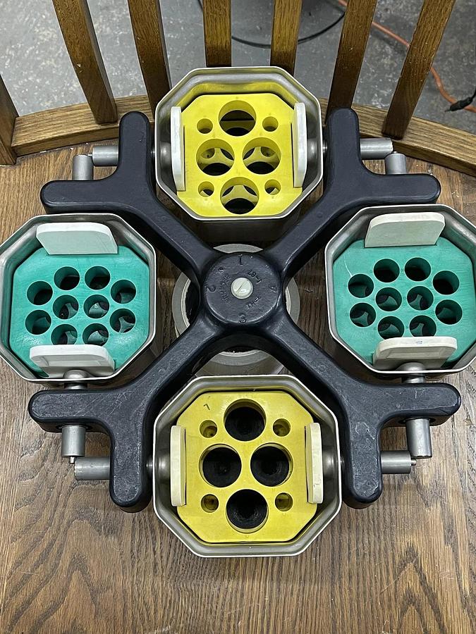 Used Beckman Th-4 Centrifuge Rotor w/ 4 Buckets and Inserts