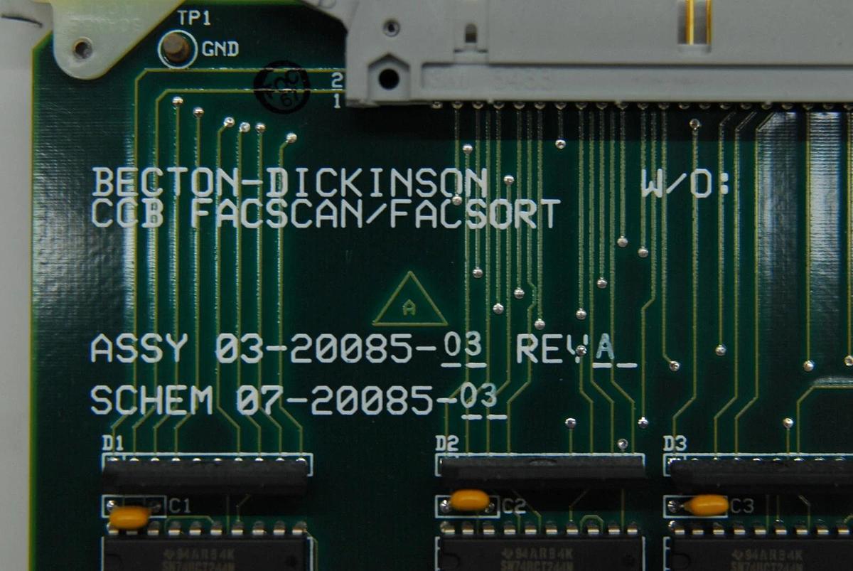 Used Becton Dickinson CCB FACSCAN/FACSORT 03-20085-03 REV: A Board (FACSCalibur)