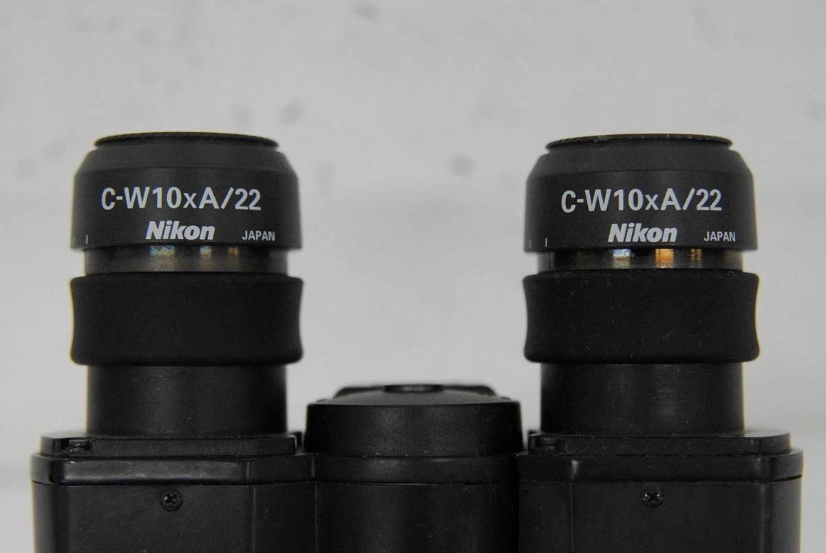 Used Nikon TS100 Trinocular Head W/ V-T Camera Adapter, 2x C-W 10XA/22 Eyepieces