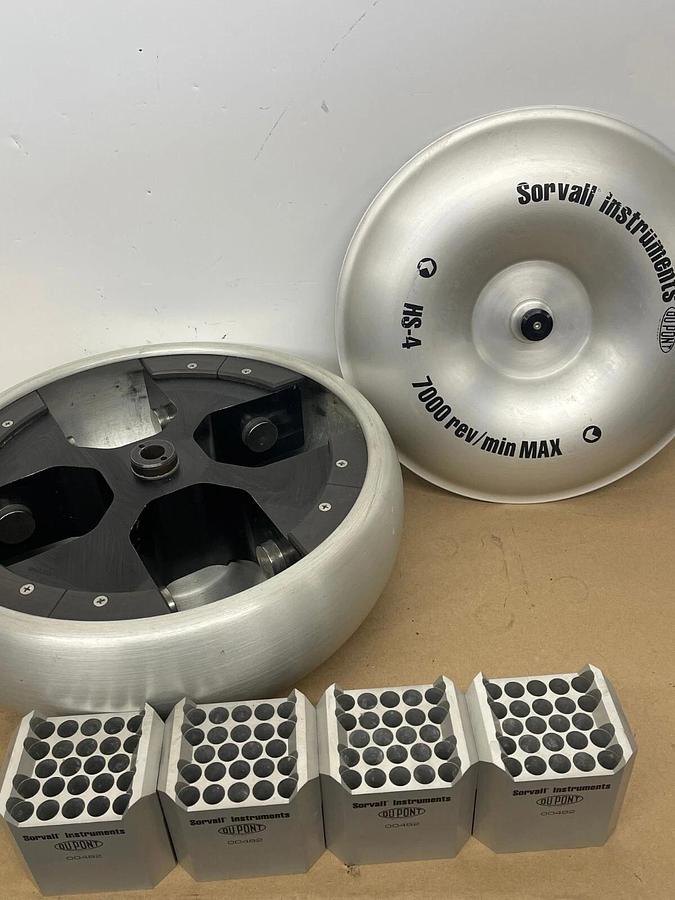 Used Sorvall DuPont HS-4 7000 Rev/Min Rotor W/ Sorvall DuPont Buckets 00482