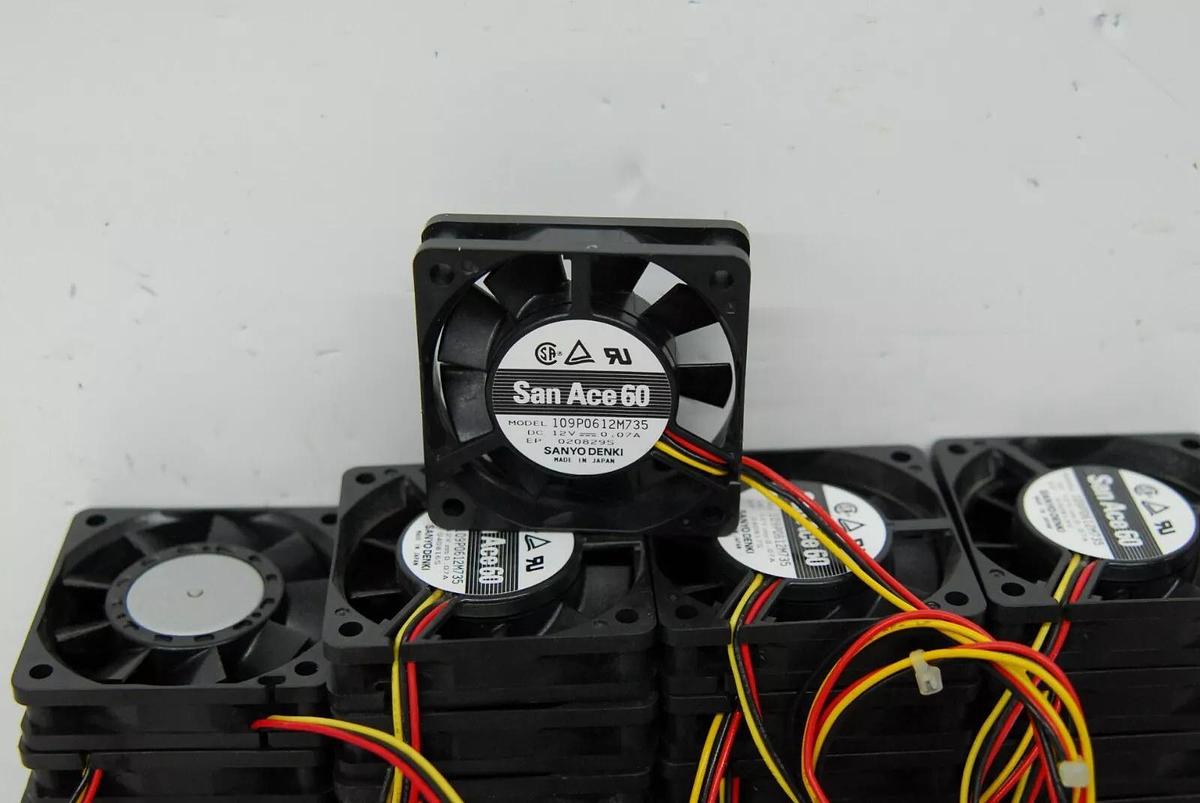 Used Sanyo Denki 109P0612M735 San Ace 60 Cooling Fan 60mm/12V/3-Pin