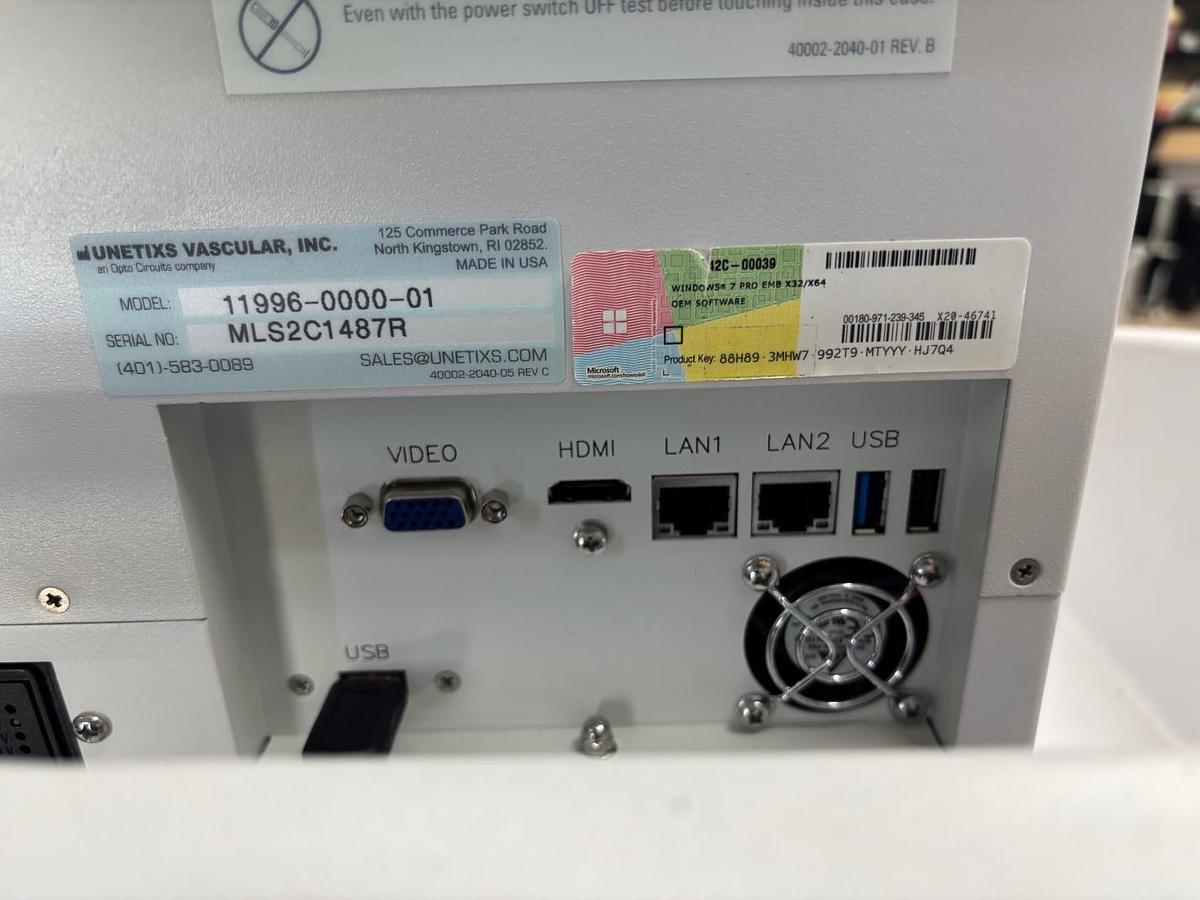 Used Unetixs Vascular Multilab Series 2-CP Peripheral Vascular Diagnostic System 11996-0000-01