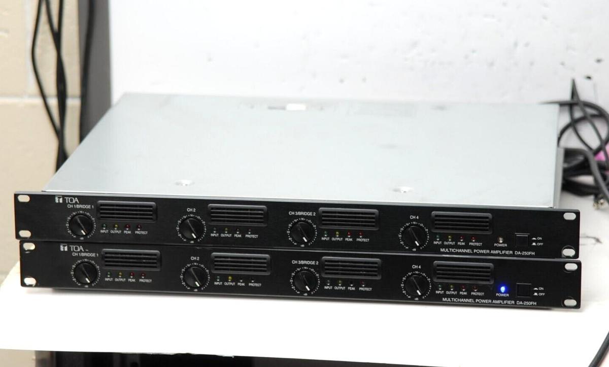 Used TOA DA-250FH Multichannel Power Amplifier - Lot of Two For Parts