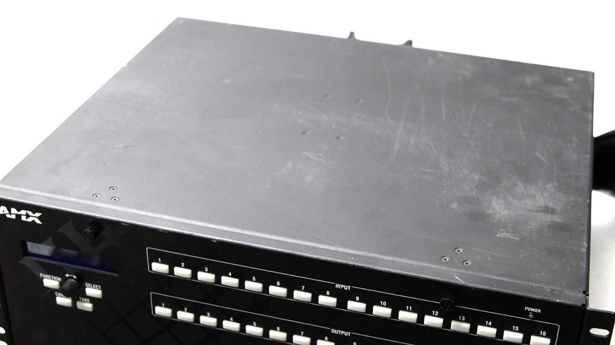 Used AMX Enova DGX1600-ENC Digital Media Switcher With 3 DGX-I-DXL,4 DGX-I-HDMI Cards