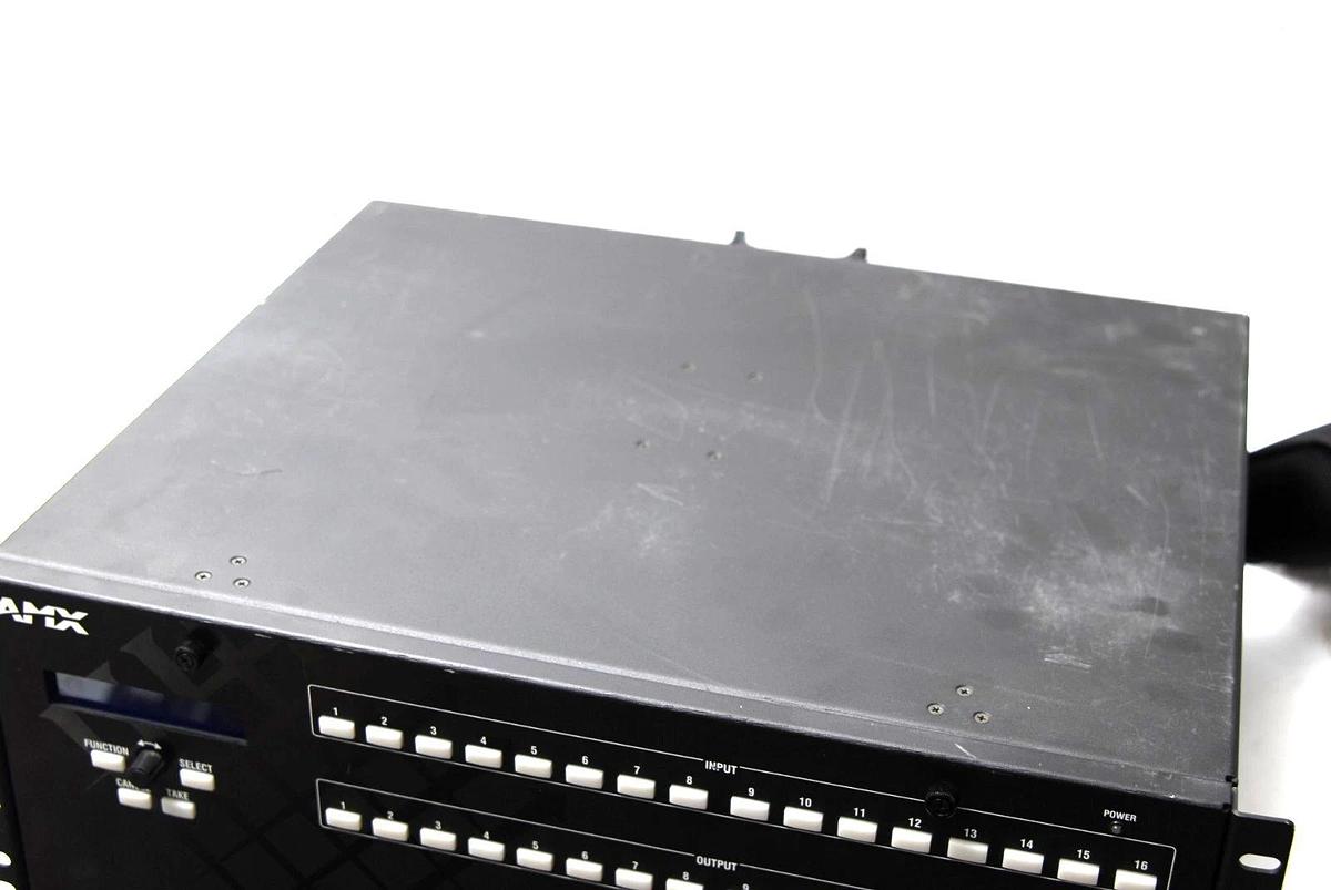 Used AMX Enova DGX1600-ENC Digital Media Switcher With 3 DGX-I-DXL,4 DGX-I-HDMI Cards