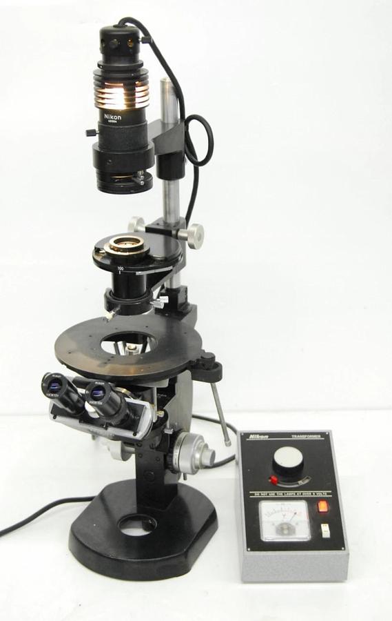 Used Nikon MS Inverted Phase Contrast Microscope 4/10/40 Objectives - Vintage Working