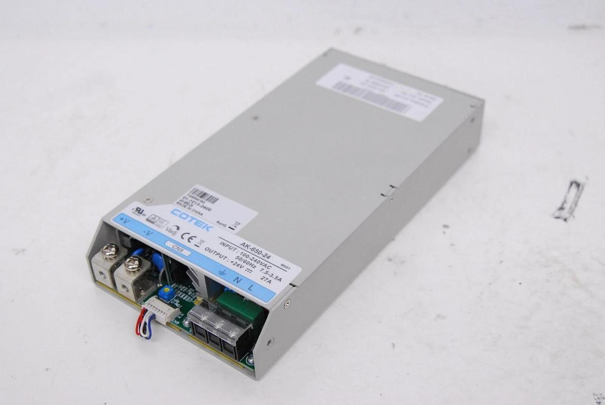 Used Cotek AK-650-24 Tecan 30059919 Power Supply 24V 27A (OrthoVision Analyzer)