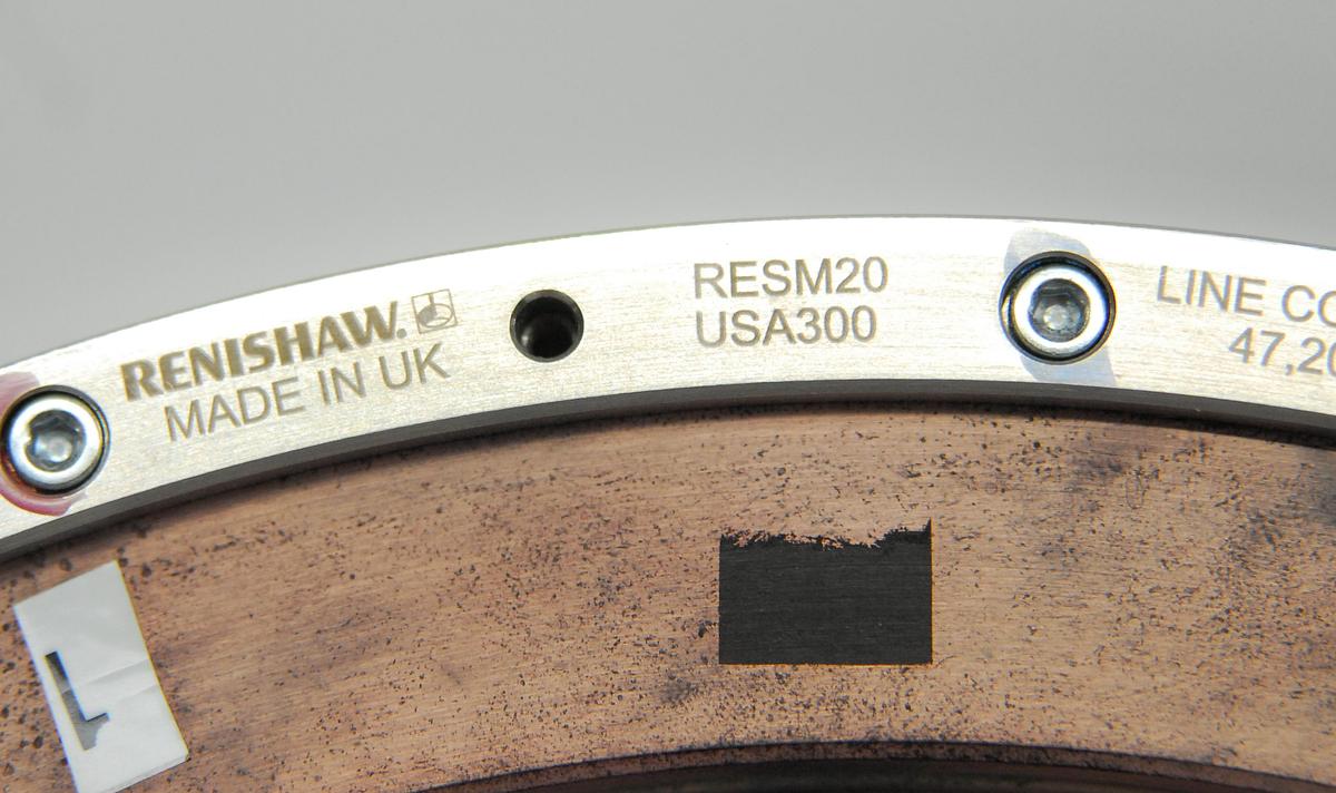 Used Renishaw RESM20USA300 Rotary Encoder Ring Stainless Steel 300mm 47200 Line Count