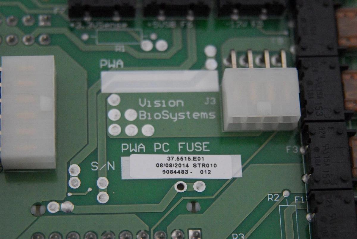 Used Vision BioSystems PWA PC FUSE 37.5515.E01 Fused Power Board - W/ Attached Cables