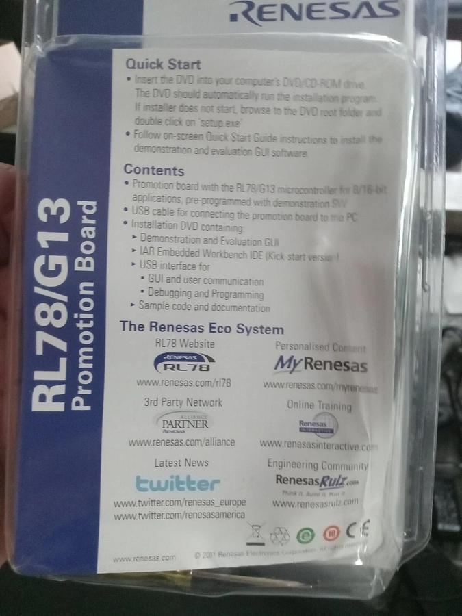 Used Renesas YRPBRL78G13 Promotion Board for RL78/G13