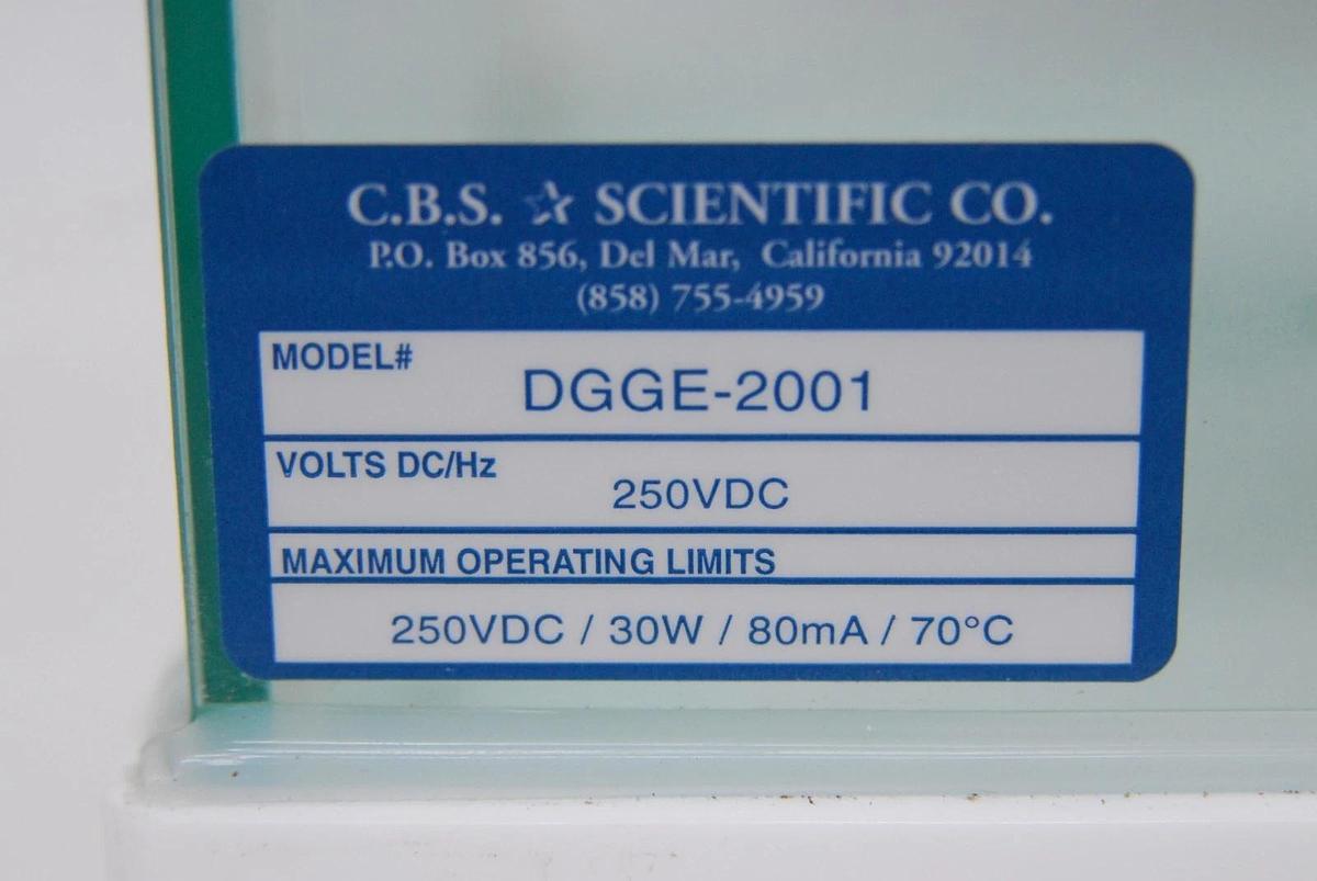 Used C.B.S. Scientific DGGE-2001 Electrophoresis System -Tank, Heater/Stirrer