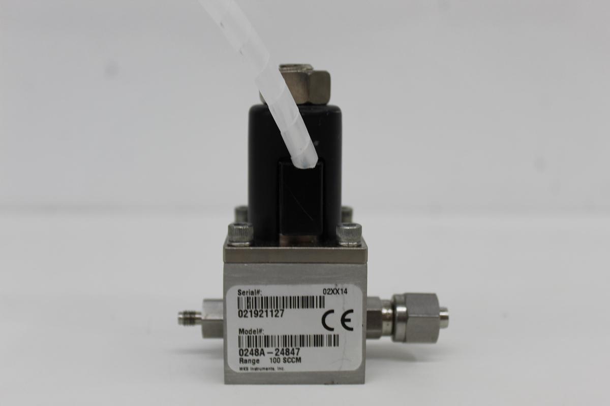 Used MKS 0248A-24847 100 SCCM Solenoid Gas Flow Control Valve