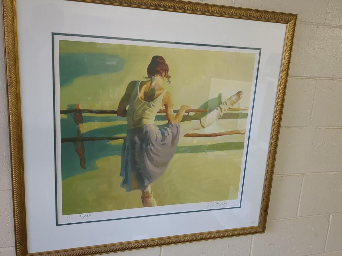 Used John Asaro "Warming Up" Artist Proof Signed Numbered Framed, Ballet