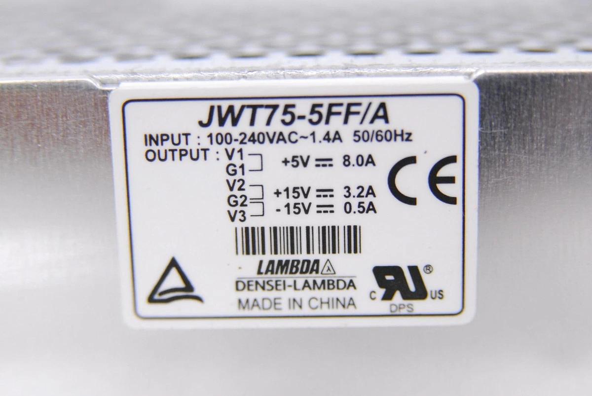Used Lambda JWT75-5FF/A 75W Triple-Output Power Supply (+5V 8.0A/+15V 3.2A/-15V 0.5A)
