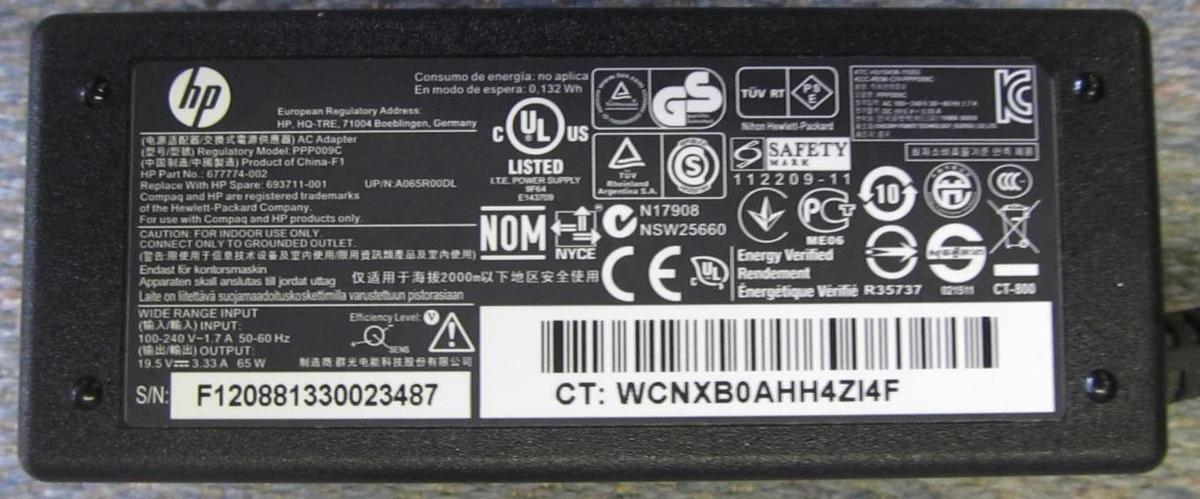 Used HP PPP009C 677774-002 AC Power Adapter LOT OF 10