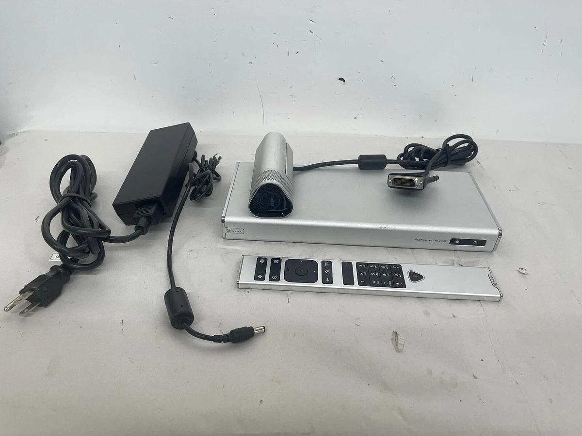 Used Polycom 2201-61078-001  RealPresence Group 500 W/ Camera, Remote, Power Adapter