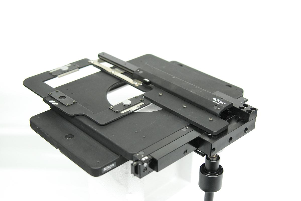 Used Nikon XY Mechanical Microscope Stage W/ Specimen Holder (TE200 TE300 TE2000)