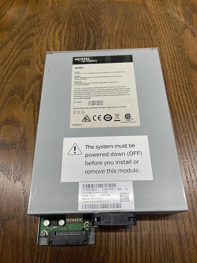 Used Nortel GASM8 Global Analog Station 8 Module ( NT5B16BG )