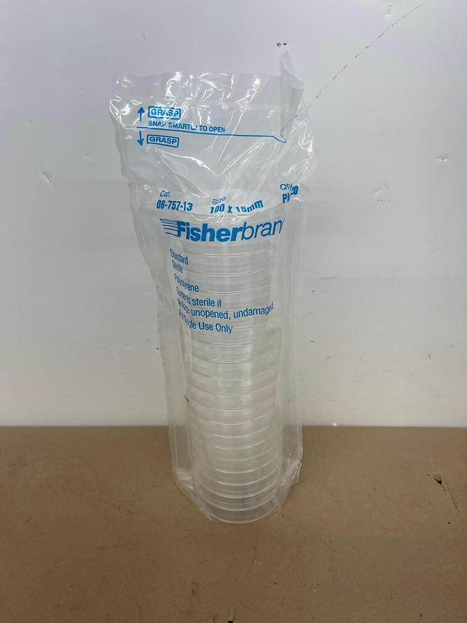 Used Fisherbrand 08-757-13 Petri Dish 100 x 15mm - 20 Pack