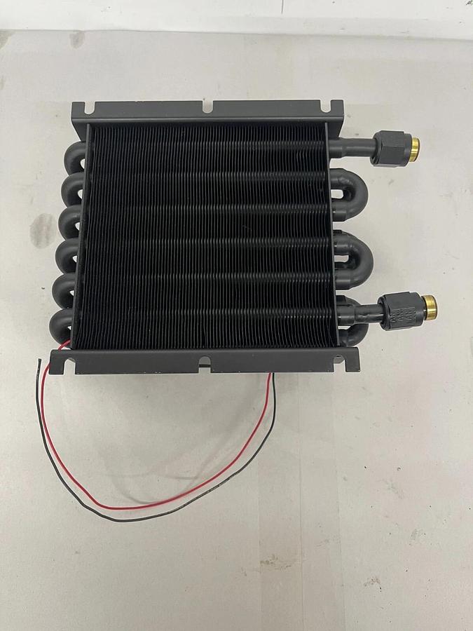 Used Lytron 6110G1AN - Single Fan 3/8" Copper Tube Heat Exchanger, 5" x 5"