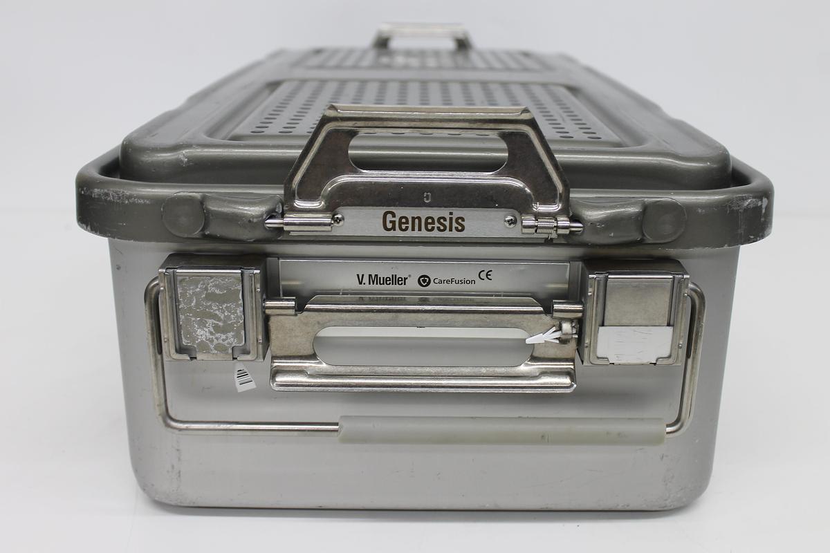 Used V Mueller Genesis Sterilization Box 12"x21"x6" / Filter Holders, Basket
