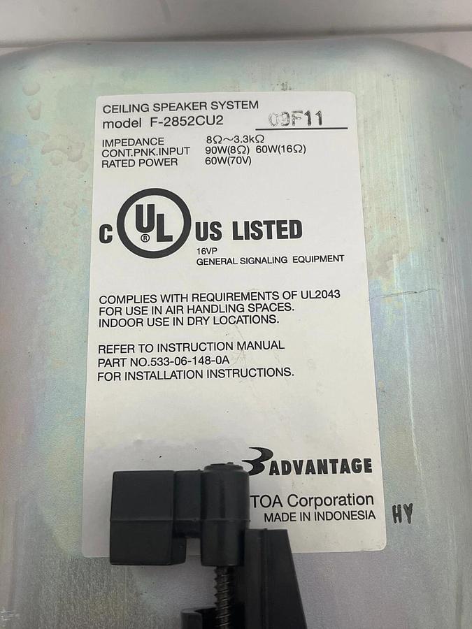Used Toa Advantage F-2852CU2 6.5" Ceiling Speaker - TESTED