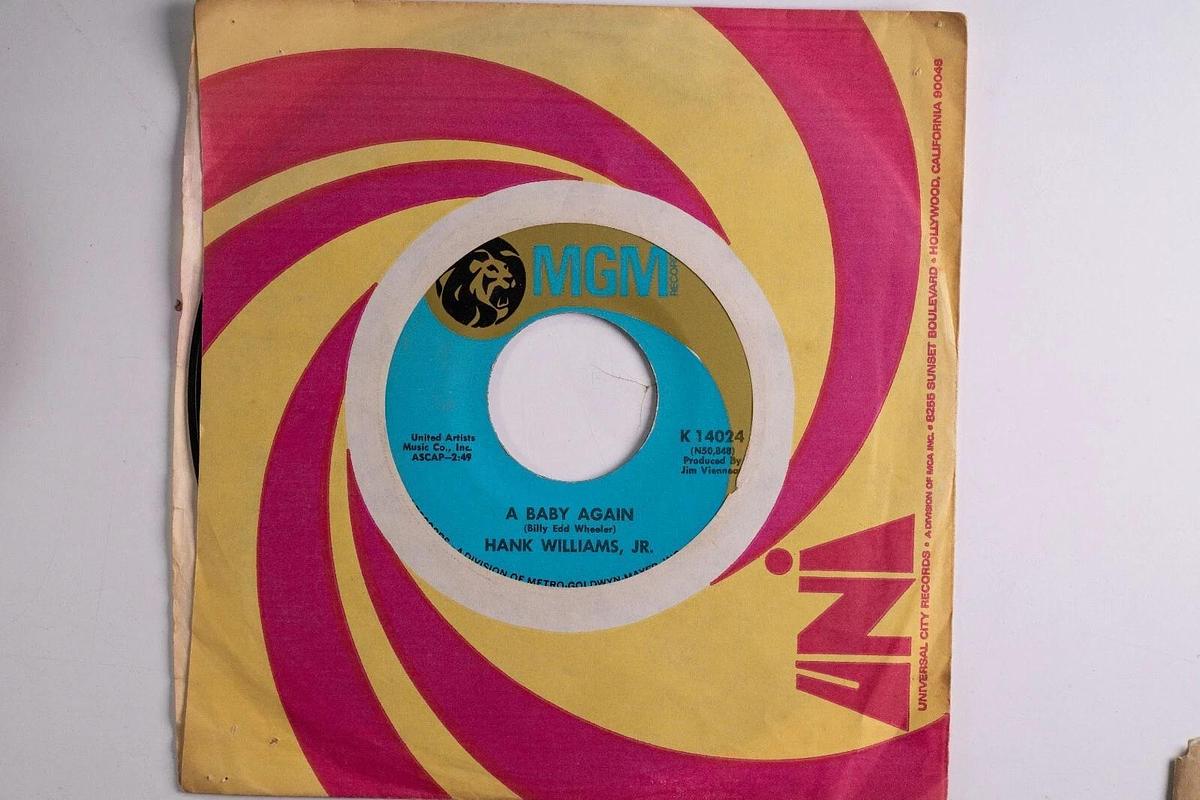 Used Hank Williams Jr. 45 Record Lot of 6