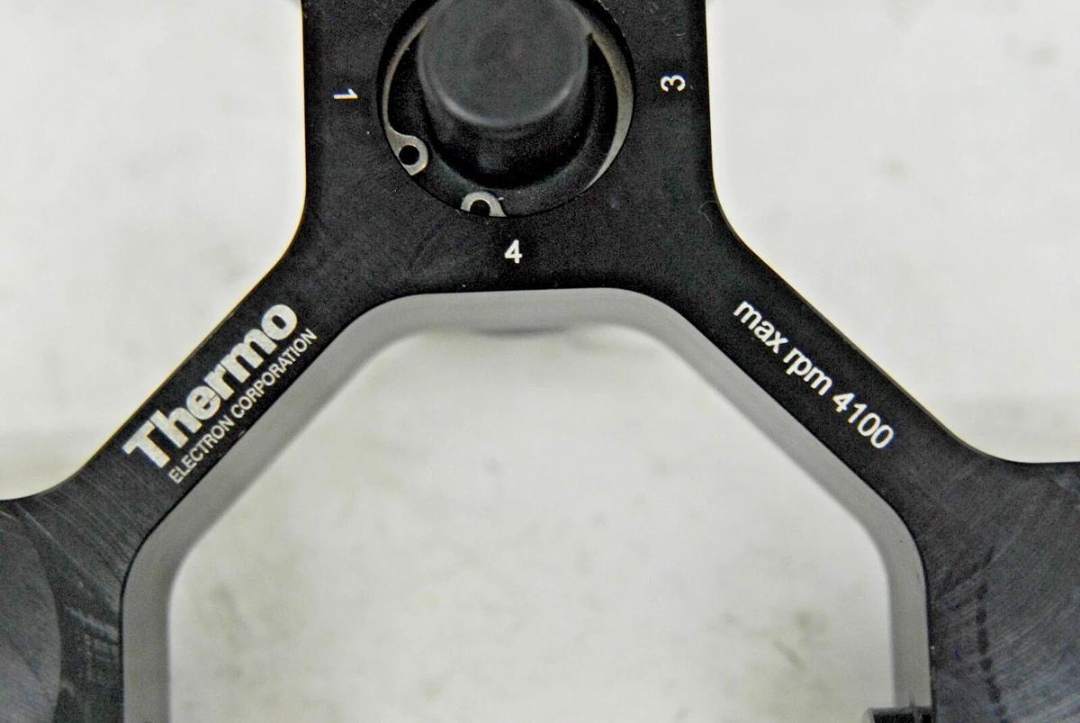 Used Thermo T41 51231105 Centrifuge Rotor 4100RPM 3.70kg W/ 4 Buckets, 4 inserts