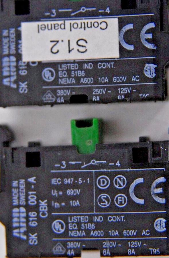 Used ABB CBK SK 616 001-A Contact Block - Lot of 2