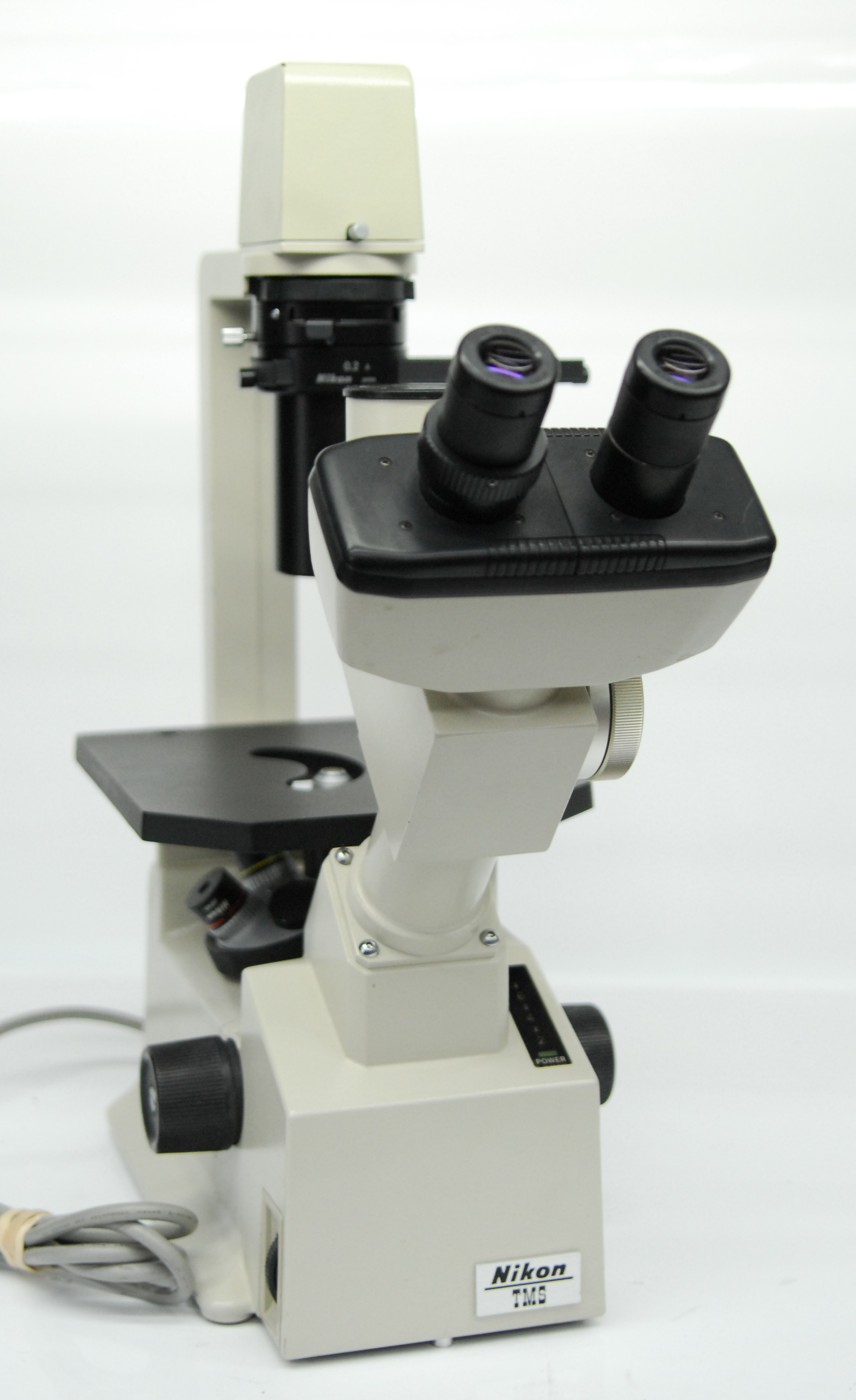 Used Nikon TMS-F Inverted Trinocular Microscope w/ Ph1 Ph2 4x 10x 40x Objectives