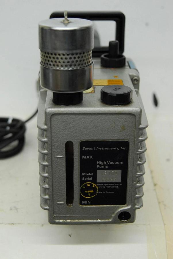 Used Savant VP100 Two Stage Rotary Vane Vacuum Pump W/ Franklin 1/2 HP Motor - Tested