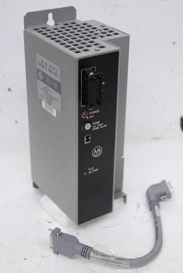 Used Allen-Bradley 1771-P7 B AC Power Supply (120/220V, 16 Amp) W/ 1771-CP1 Cable
