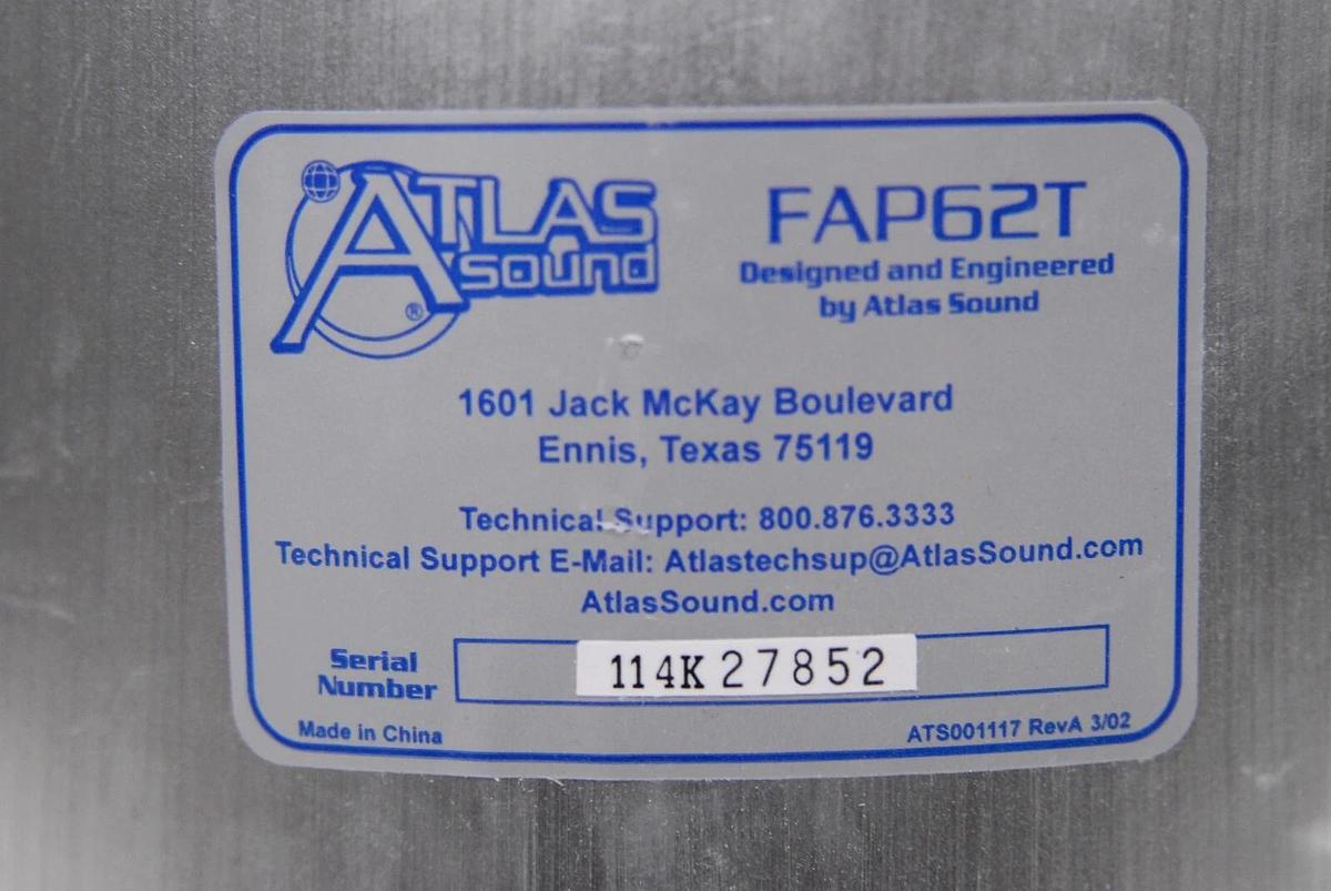 Used Atlas Sound FAP62T Ceiling Speaker